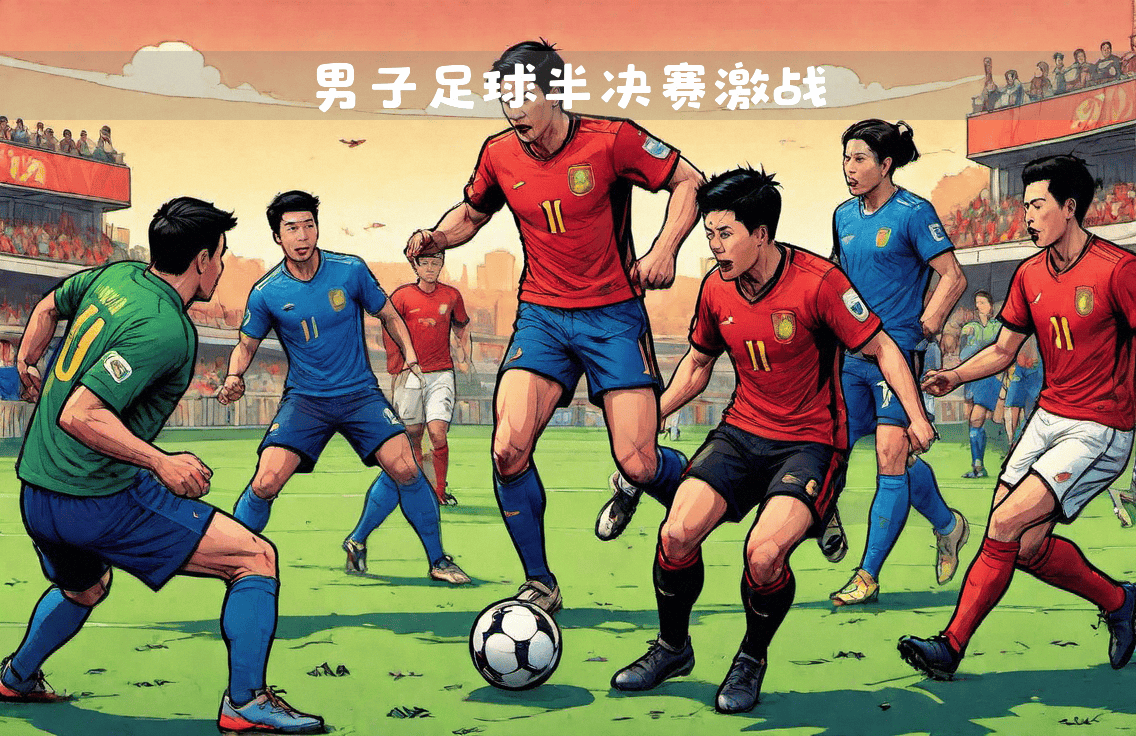 足球比赛赛场上强强对话的激烈战斗